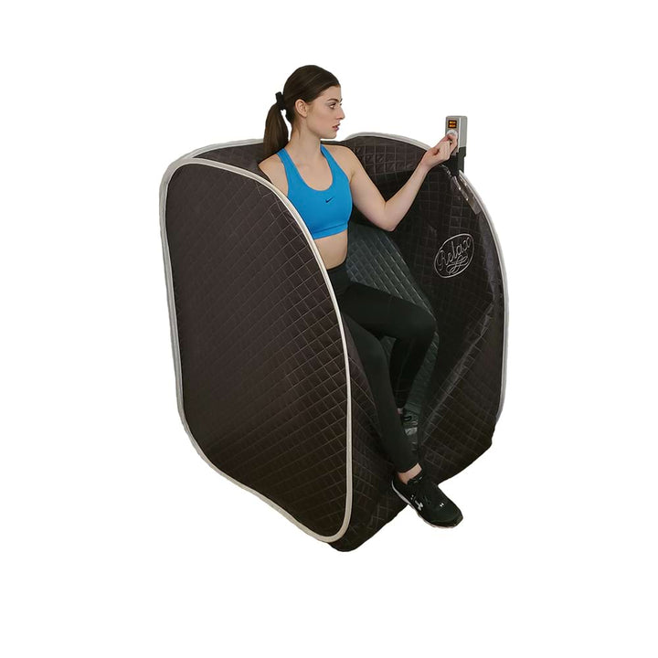 Black Relax Far Infrared Portable Sauna In Use