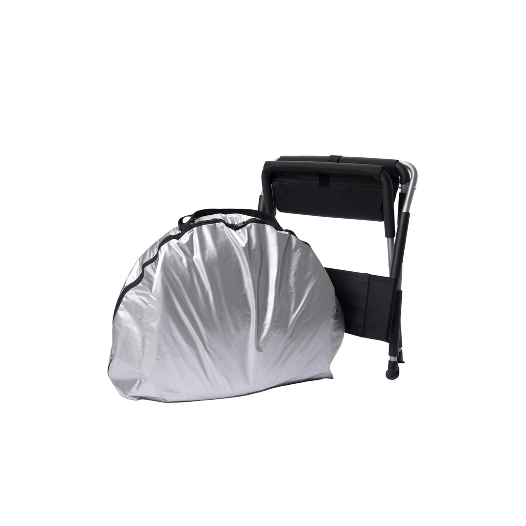 Black Relax Far Infrared Portable Sauna Stowed In Carry Bag with Chair