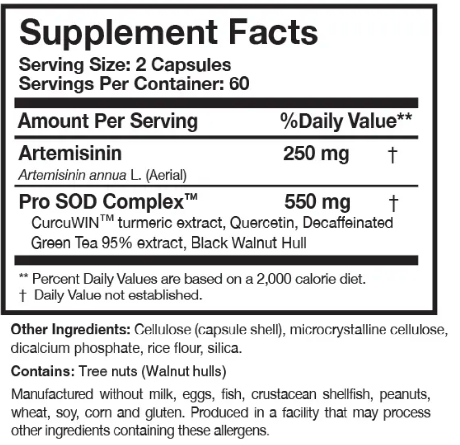 Artemisinin SOD Researched Nutrionals